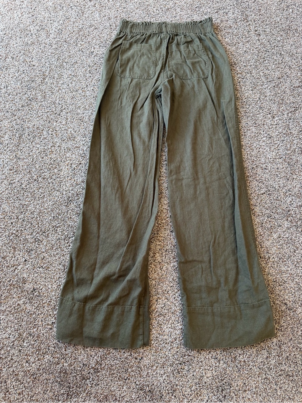 Mason & Belle Olive Green Linen Blend Wide Leg Utility Pants 2/26 Coastal Boho - Picture 6 of 6